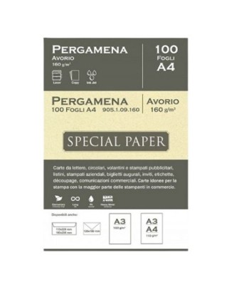 Fogli Pergamena A4 Avorio...